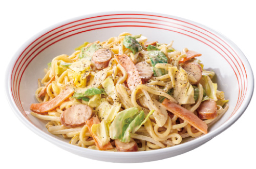 モグベジパスタ（カルボナーラ風）